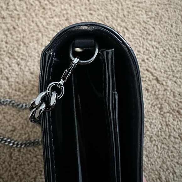 Christian Dior Metallic Patent Micro-Cannage Diorama Wallet on Chain Pouch, Gray - Picture 13 of 16